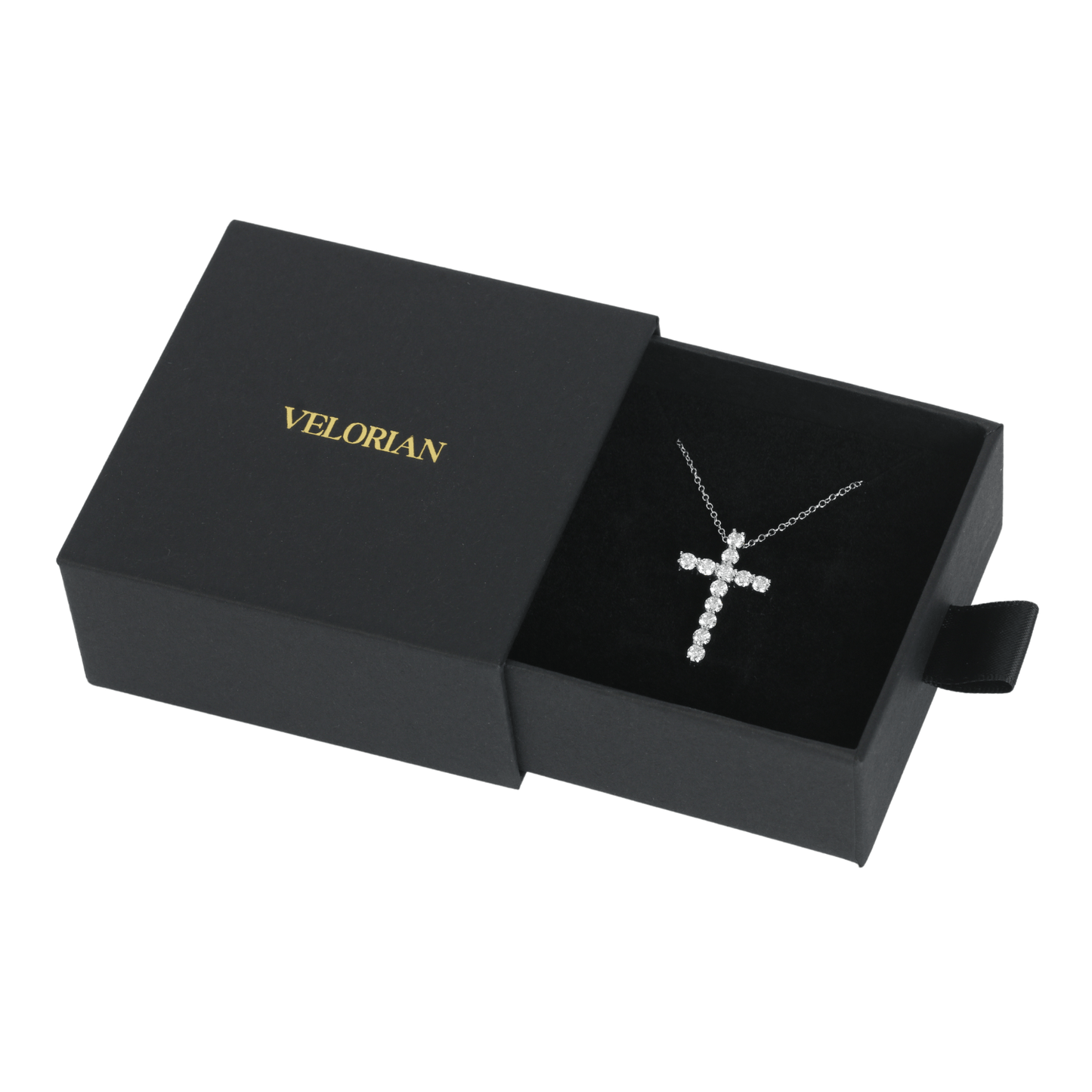 Velorian Sterling Silver Moissanite Cross Necklace - 1.2 Carats - WPE