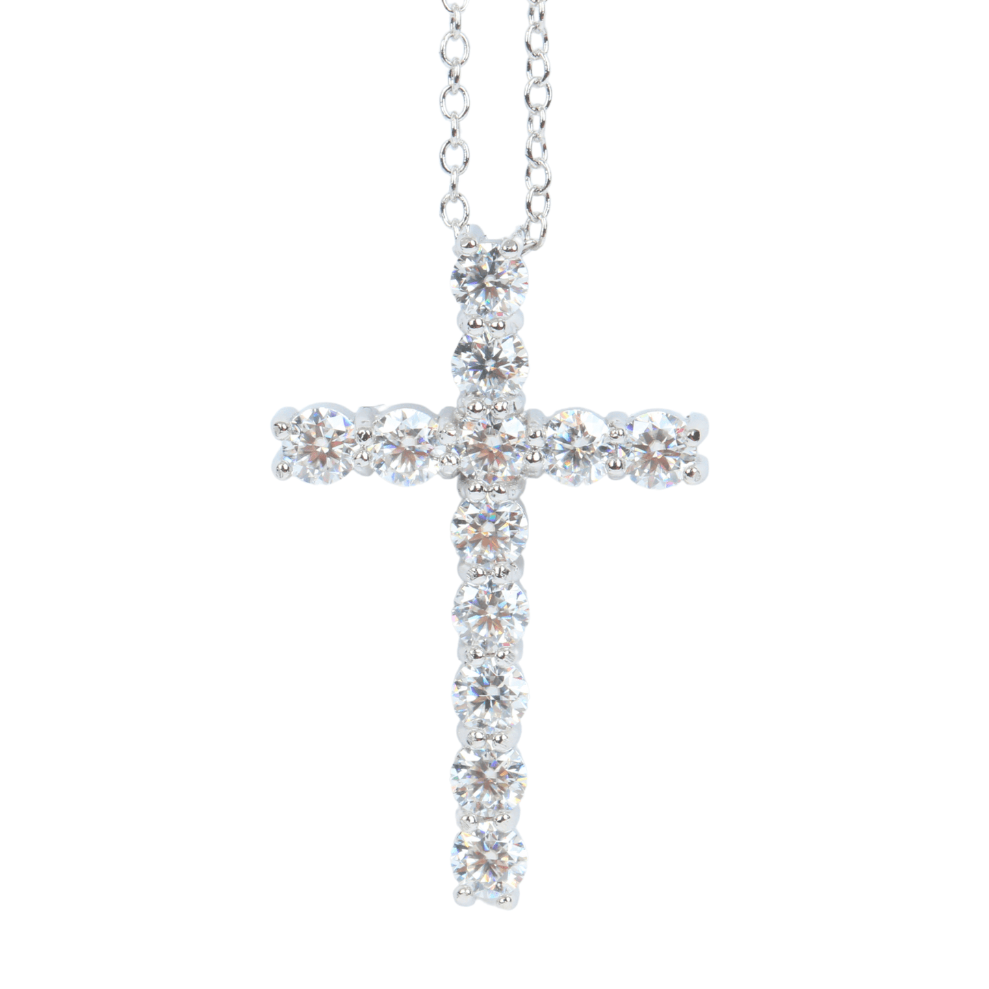 Velorian Sterling Silver Moissanite Cross Necklace - 1.2 Carats - WPE