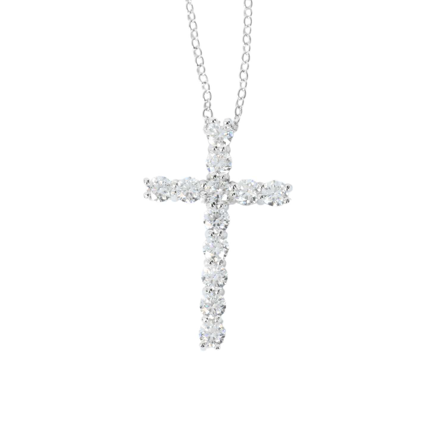 Velorian Sterling Silver Moissanite Cross Necklace - 1.2 Carats - WPE
