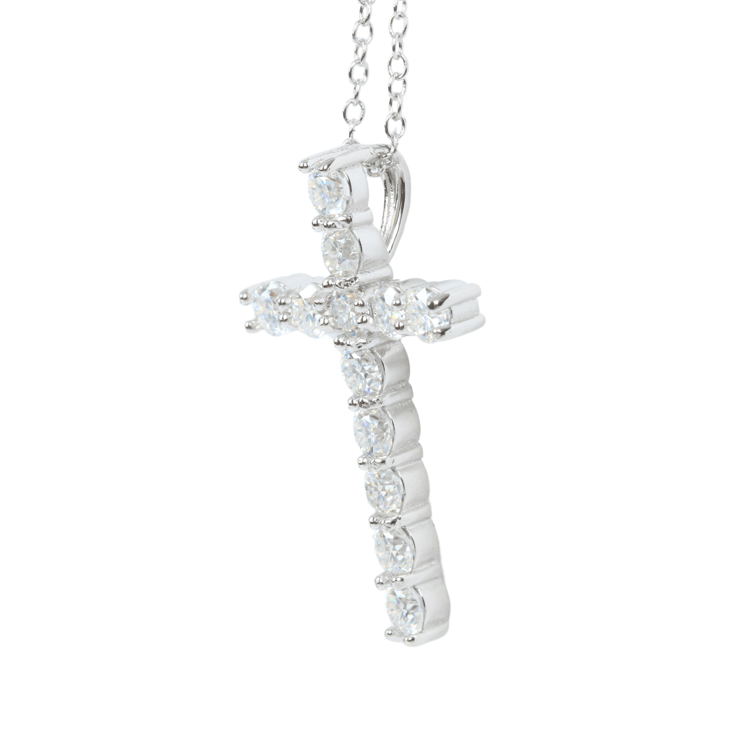 Velorian Sterling Silver Moissanite Cross Necklace - 1.2 Carats - WPE