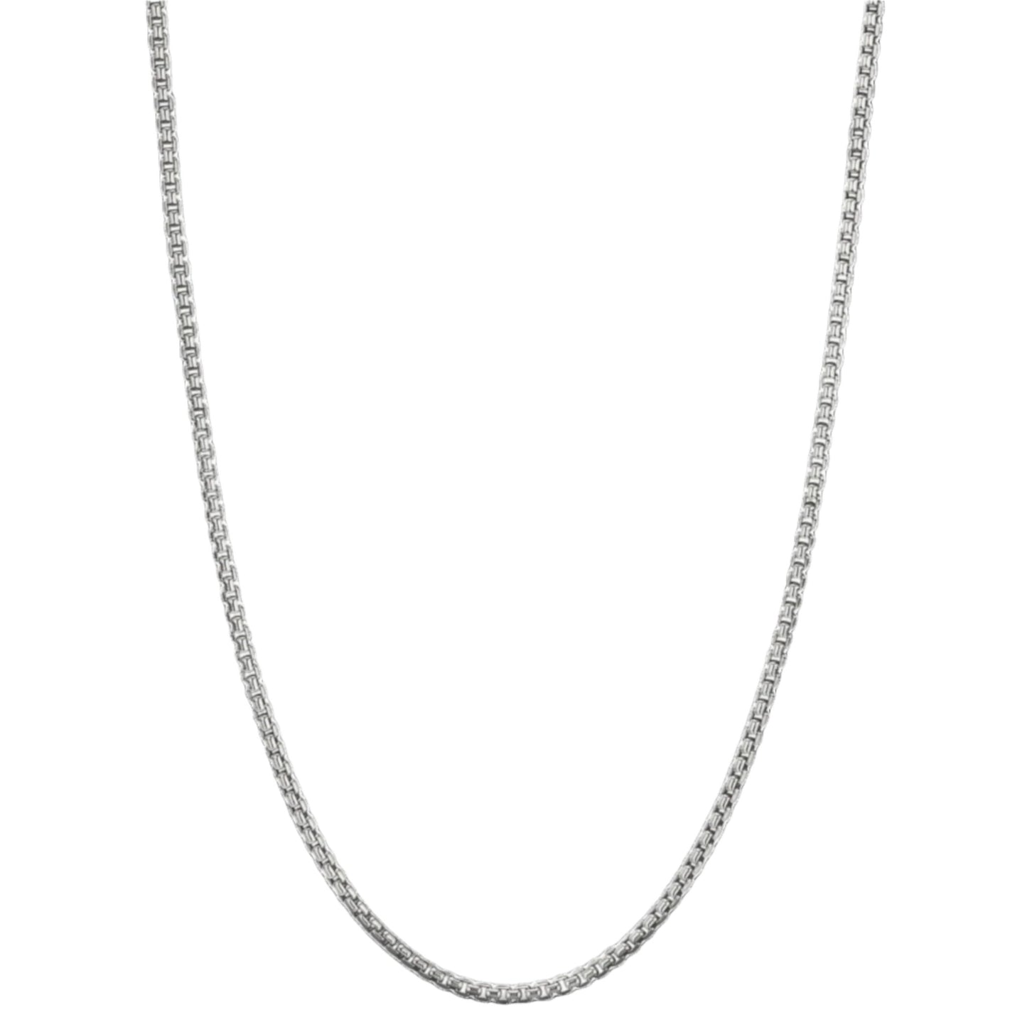 WPE Box Chain (Rounded) Fine - Italian - Rhodum Over Sterling Silver - 1.3mm - WPE