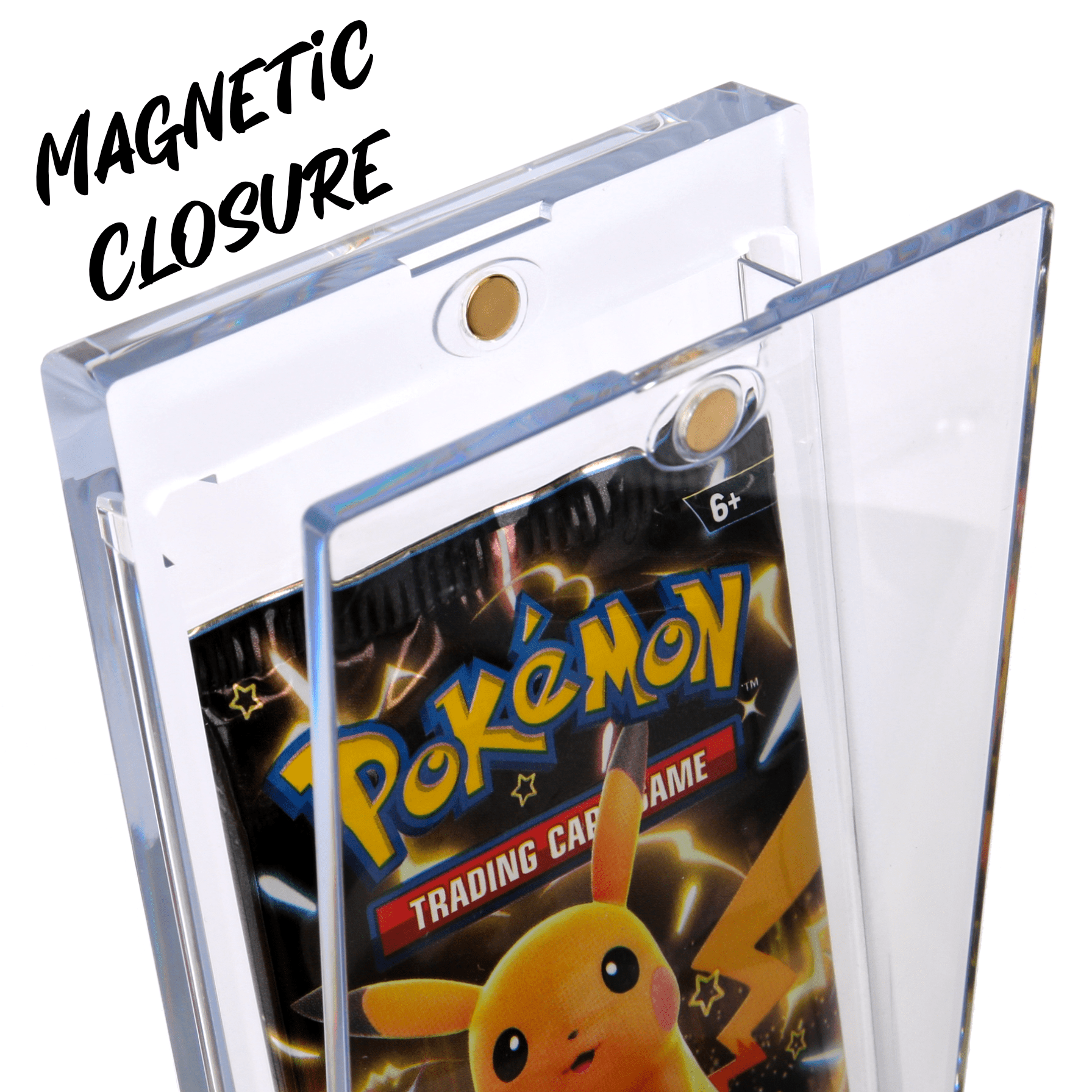 Magnetic UV Protective Booster Pack Holder for Standard US Size Trading Cards Packs – Perfect for TCG Packs, Sports Cards Packs and More! 3 - Pack - WPE