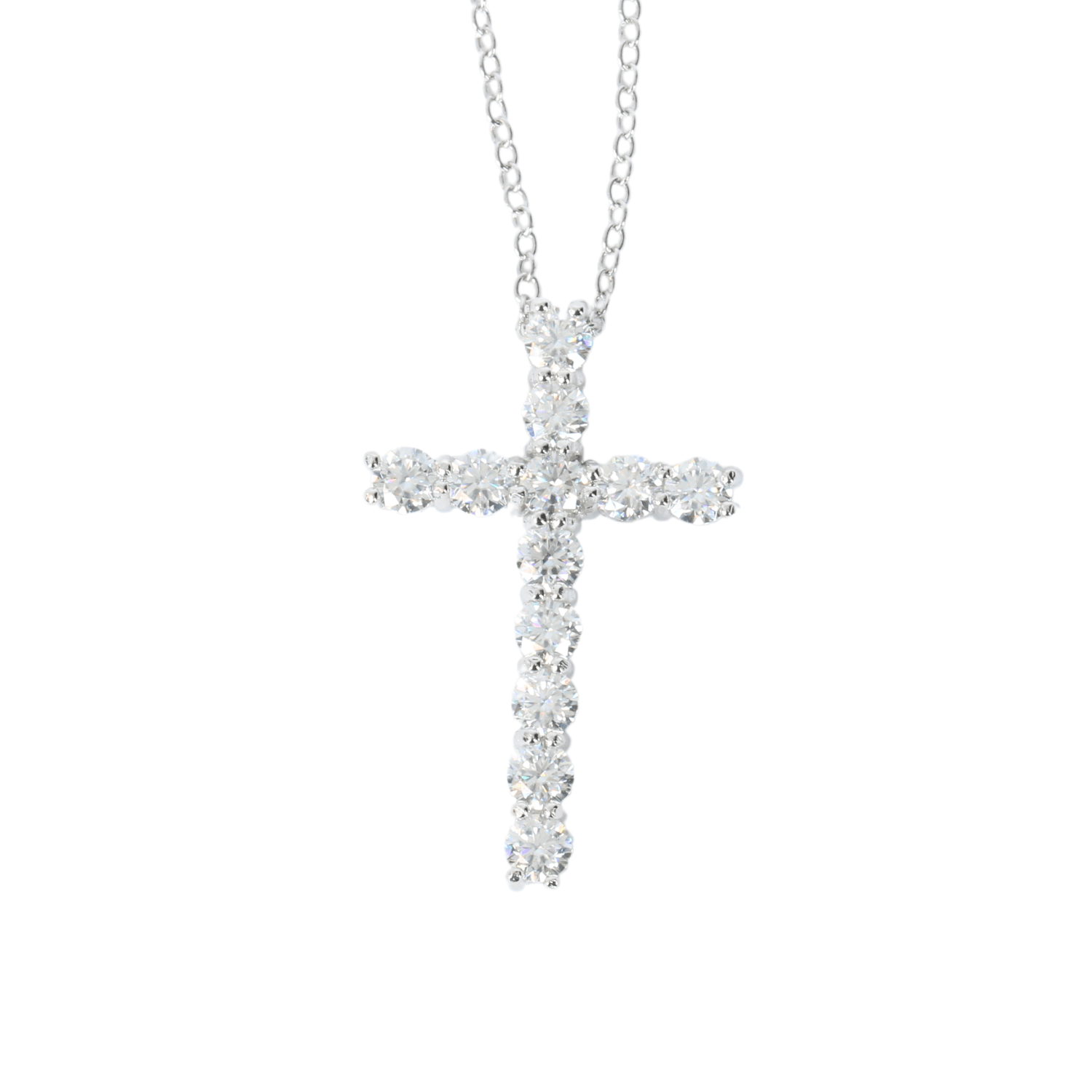 Velorian Sterling Silver Moissanite Cross Necklace - 1.2 Carats - WPE