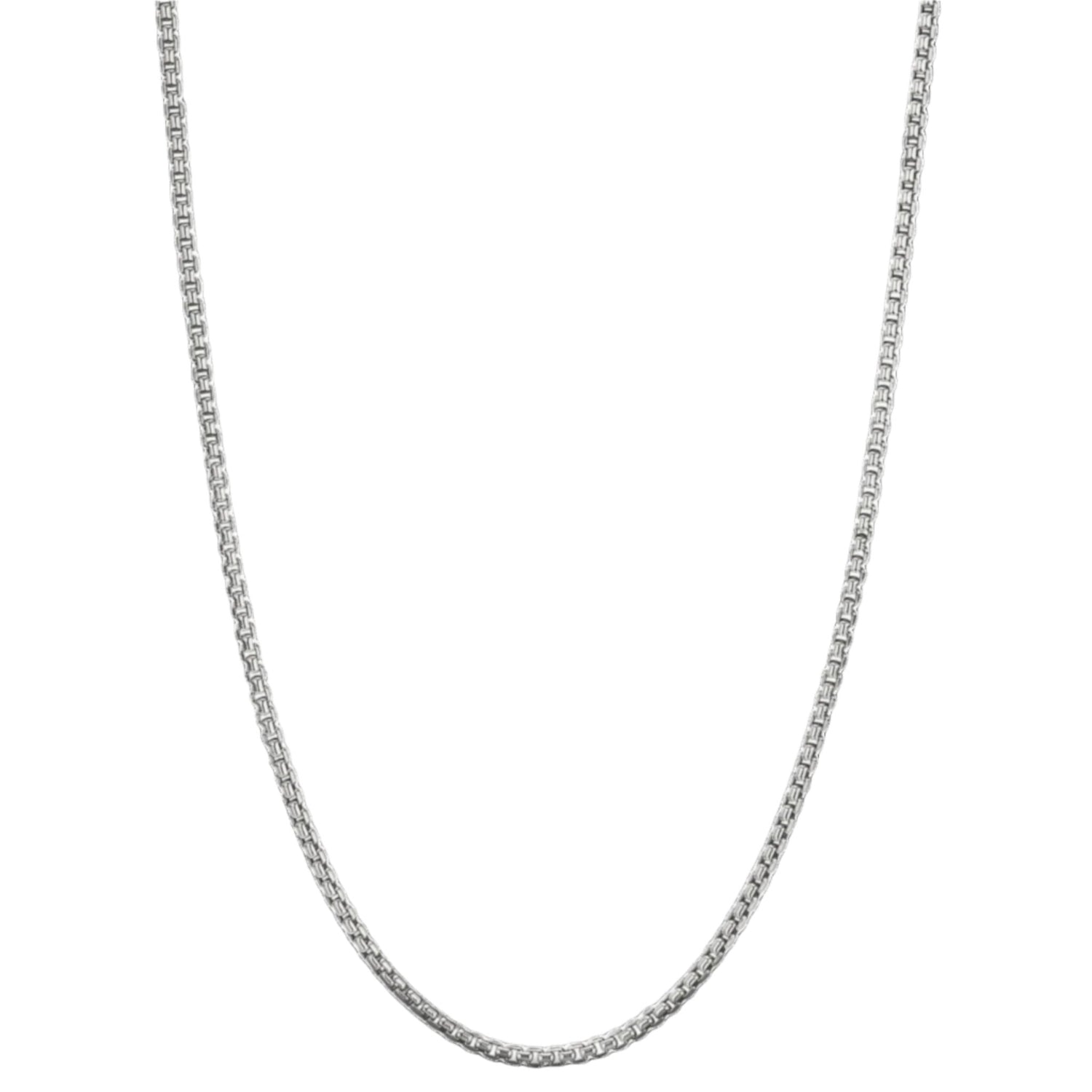 WPE Box Chain (Rounded) Fine - Italian - Rhodum Over Sterling Silver - 1.3mm - WPE